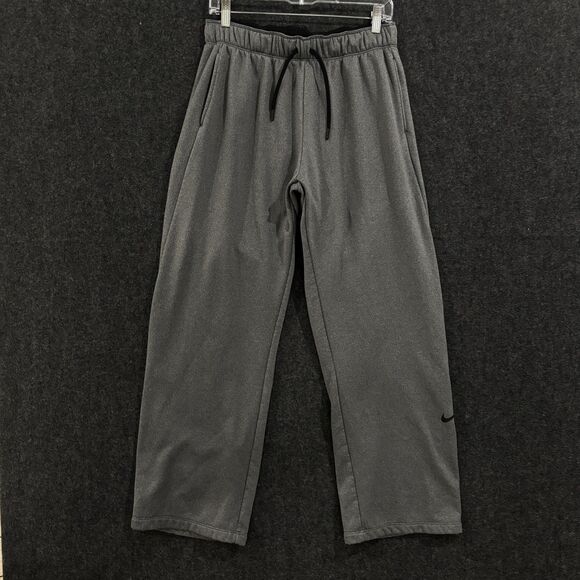 Nike Therma Pants Women's Large Gray Fleece Lined Jogger Sweatpants Drawstring - Picture 1 of 10